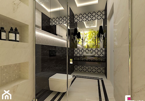 Dom pod Zambrowem - Mała na poddaszu bez okna łazienka, styl nowoczesny - zdjęcie od CUBE Interior Design