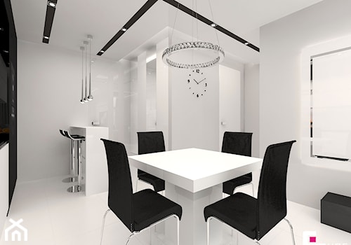 Mieszkanie w Mińsku Mazowieckim 50 m2 - Średnia biała jadalnia, styl nowoczesny - zdjęcie od CUBE Interior Design