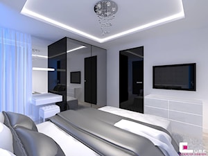 Mieszkanie w Mińsku Mazowieckim 70 m2 - Średnia szara sypialnia, styl nowoczesny - zdjęcie od CUBE Interior Design