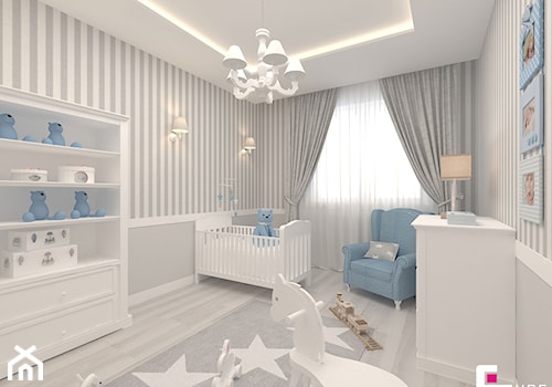 Mieszkanie 70 m2 w Warszawie - Średni szary pokój dziecka dla niemowlaka dla chłopca dla dziewczynki, styl tradycyjny - zdjęcie od CUBE Interior Design
