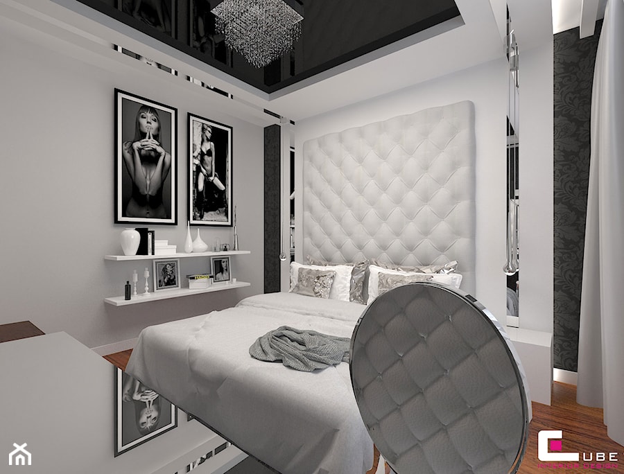 Mieszkanie we Wrocławiu - Sypialnia, styl glamour - zdjęcie od CUBE Interior Design