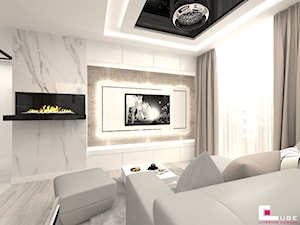 Projekt mieszkania chłodny beż - Salon, styl nowoczesny - zdjęcie od CUBE Interior Design
