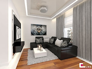 Mieszkanie w Rzeszowie - Mały biały salon, styl glamour - zdjęcie od CUBE Interior Design