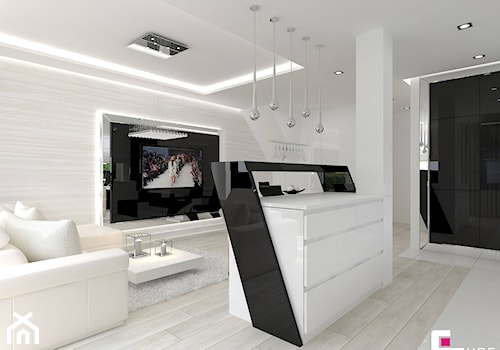Dom w Markach - Mały biały salon, styl nowoczesny - zdjęcie od CUBE Interior Design
