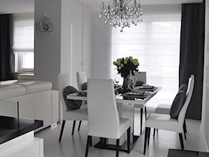 Mieszkanie Białołęka, Warszawa - Średnia biała jadalnia, styl glamour - zdjęcie od CUBE Interior Design