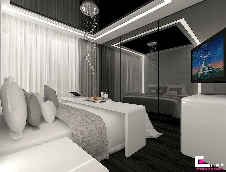Mieszkanie w Nowej Woli pod Warszawą - Średnia biała sypialnia, styl nowoczesny - zdjęcie od CUBE Interior Design