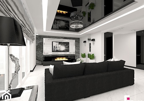 Dom w Elblągu - Średni biały salon, styl glamour - zdjęcie od CUBE Interior Design