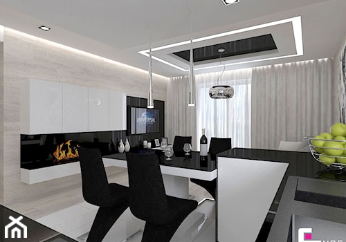 Mieszkanie 69 m2 w Siedlcach - Średnia beżowa jadalnia w salonie, styl nowoczesny - zdjęcie od CUBE Interior Design