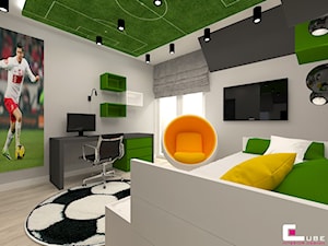 Dom w Elblągu - Duży szary pokój dziecka dla nastolatka dla chłopca, styl nowoczesny - zdjęcie od CUBE Interior Design