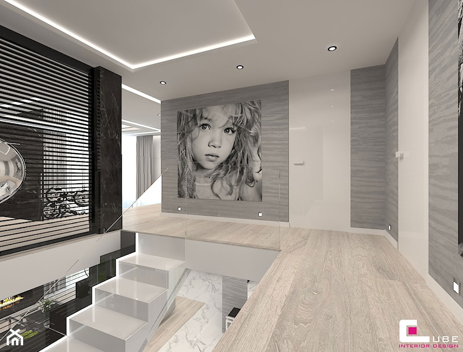 Projekt wnętrz domu w Wołominie - Schody, styl glamour - zdjęcie od CUBE Interior Design