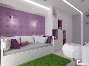 Dom w Lipkowie - Średni fioletowy szary pokój dziecka dla nastolatka dla chłopca dla dziewczynki, styl nowoczesny - zdjęcie od CUBE Interior Design