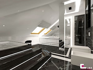 Dom w Chojnowie - Średnia na poddaszu łazienka, styl glamour - zdjęcie od CUBE Interior Design