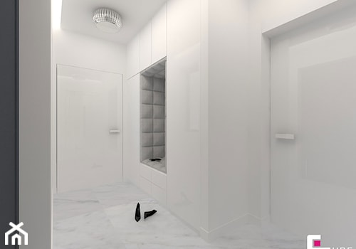 Dom w Kępie Okrzewskiej - Mały biały hol / przedpokój, styl glamour - zdjęcie od CUBE Interior Design