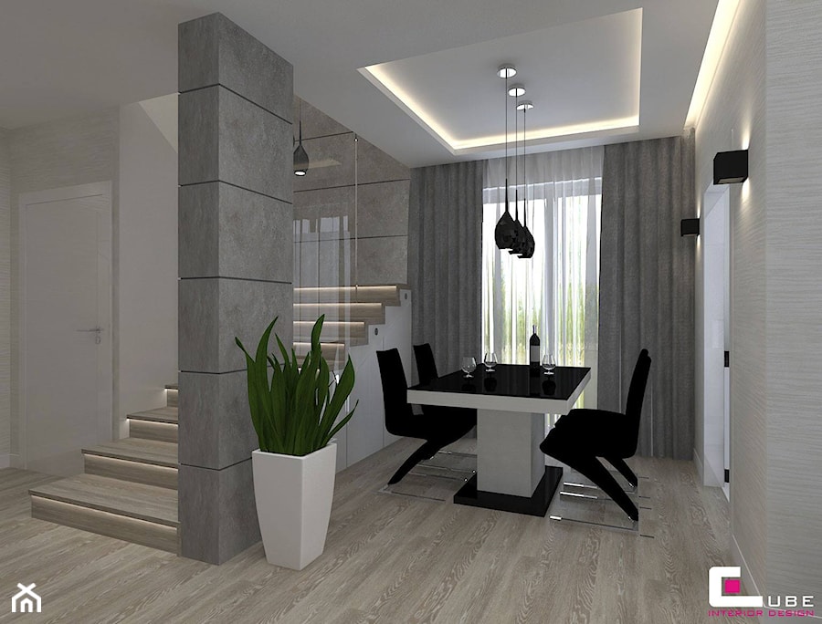 Dom w Lipkowie - Średnia jadalnia jako osobne pomieszczenie, styl nowoczesny - zdjęcie od CUBE Interior Design