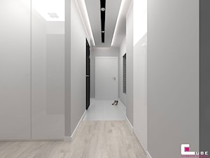 Mieszkanie w Mińsku Mazowieckim 70 m2 - Mały biały szary hol / przedpokój, styl nowoczesny - zdjęcie od CUBE Interior Design