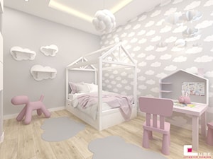 DOM W KOBYŁCE - Średni szary pokój dziecka dla dziecka dla dziewczynki, styl skandynawski - zdjęcie od CUBE Interior Design