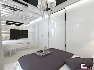 Dom w Markach - Średnia biała sypialnia, styl glamour - zdjęcie od CUBE Interior Design