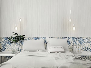 Mieszkanie II - Cztery Oceany Gdańsk - Mała biała niebieska sypialnia, styl nowoczesny - zdjęcie od Autors.KA