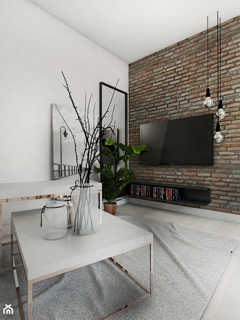 Mieszkanie - Gdynia Śródmieście - Średni biały salon, styl skandynawski - zdjęcie od Autors.KA - Homebook