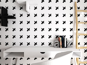 MIESZKANIE - GDAŃSK - NADMORSKIE - Mały biały czarny pokój dziecka dla nastolatka dla chłopca dla dziewczynki, styl skandynawski - zdjęcie od Autors.KA