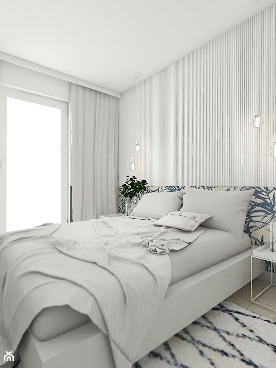 Mieszkanie II - Cztery Oceany Gdańsk - Mała biała sypialnia, styl nowoczesny - zdjęcie od Autors.KA