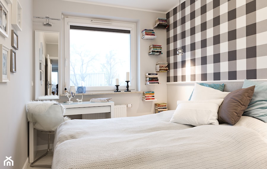 Mieszkanie - Gdynia Karwiny - Mała z biurkiem sypialnia, styl skandynawski - zdjęcie od Autors.KA