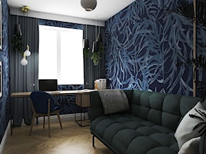 Mieszkanie - Gdańsk Nowa Morena - Mały czarny niebieski salon - zdjęcie od Autors.KA