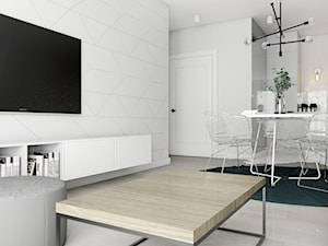 Mieszkanie II - Cztery Oceany Gdańsk - Mały biały salon z jadalnią, styl nowoczesny - zdjęcie od Autors.KA