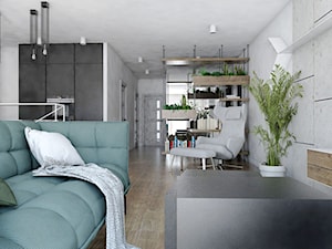 Mieszkanie - Reda - Średni szary salon z kuchnią, styl industrialny - zdjęcie od Autors.KA