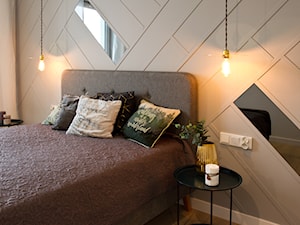 Mieszkanie I - Cztery Oceany Gdańsk - Średnia biała z panelami tapicerowanymi sypialnia, styl skandynawski - zdjęcie od Autors.KA