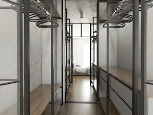 Mieszkanie - Reda - Średnia otwarta garderoba przy sypialni, styl industrialny - zdjęcie od Autors.KA