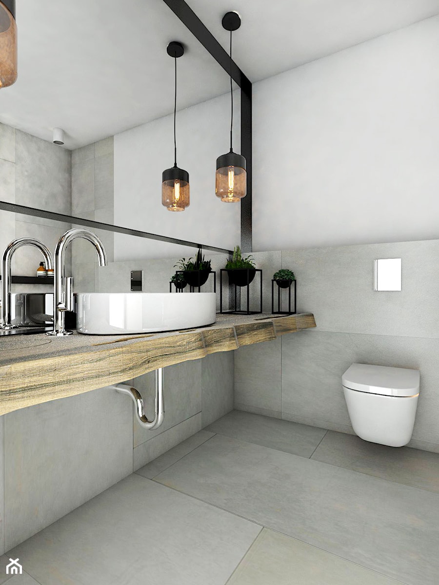 Mieszkanie - Reda - Średnia na poddaszu łazienka, styl industrialny - zdjęcie od Autors.KA