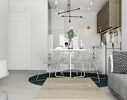 Mieszkanie II - Cztery Oceany Gdańsk - Mała biała jadalnia w salonie w kuchni, styl nowoczesny - zdjęcie od Autors.KA - Homebook
