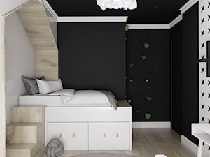 MIESZKANIE - GDAŃSK - NADMORSKIE - Średni czarny szary pokój dziecka dla nastolatka dla chłopca dla dziewczynki, styl skandynawski - zdjęcie od Autors.KA