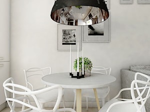 Mieszkanie - Gdynia Śródmieście - Mała szara jadalnia w salonie, styl skandynawski - zdjęcie od Autors.KA