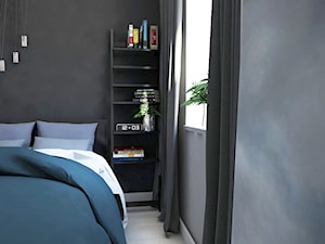 Mieszkanie - Gdynia Śródmieście - Średnia szara sypialnia, styl skandynawski - zdjęcie od Autors.KA