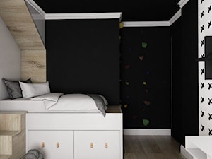 MIESZKANIE - GDAŃSK - NADMORSKIE - Mały biały czarny szary pokój dziecka dla dziecka dla nastolatka dla chłopca dla dziewczynki, styl skandynawski - zdjęcie od Autors.KA