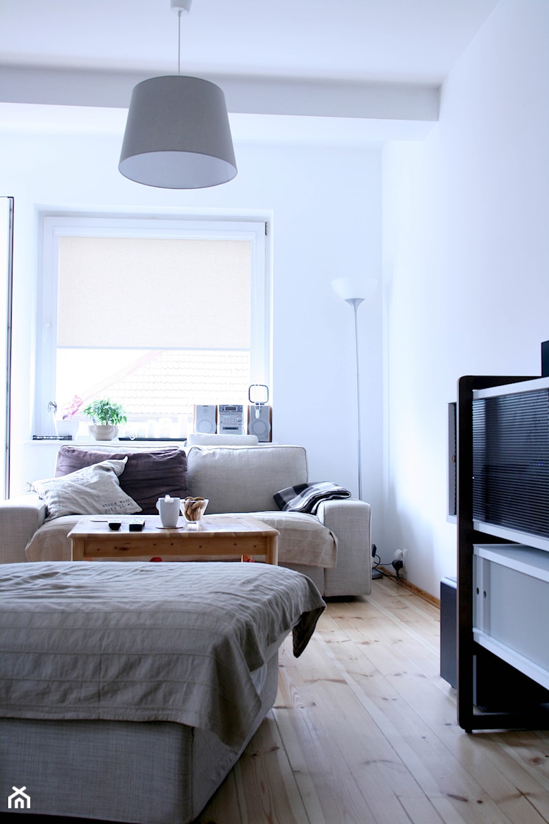 Mieszkanie - Gdynia Kack - Średni biały salon, styl skandynawski - zdjęcie od Autors.KA