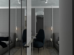 MIESZKANIE - GDAŃSK - NADMORSKIE - Średnia czarna z biurkiem sypialnia, styl glamour - zdjęcie od Autors.KA
