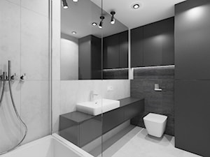 Luksusowe mieszkanie na wynajem 100m2 - Średnia bez okna z lustrem z punktowym oświetleniem łazienka, styl minimalistyczny - zdjęcie od LEW ARCHITEKCI