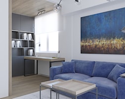 Minimalistyczne mieszkanie z akcentem kolorystycznym - Średnie w osobnym pomieszczeniu z sofą białe ... - zdjęcie od LEW ARCHITEKCI - Homebook
