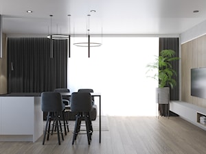 Minimalistyczne mieszkanie z akcentem kolorystycznym - Salon, styl minimalistyczny - zdjęcie od LEW ARCHITEKCI