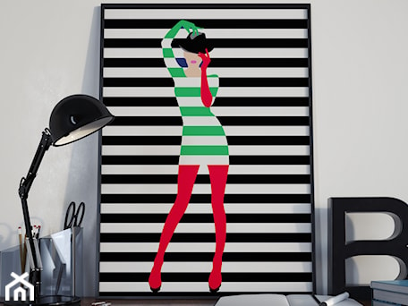 Aranżacje wnętrz - Salon: Plakat Kobieta w zielonej sukience - 4rooms. Przeglądaj, dodawaj i zapisuj najlepsze zdjęcia, pomysły i inspiracje designerskie. W bazie mamy już prawie milion fotografii!