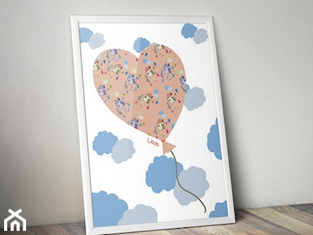 Aranżacje wnętrz - Pokój dziecka: Plakat Balon serce - 4rooms. Przeglądaj, dodawaj i zapisuj najlepsze zdjęcia, pomysły i inspiracje designerskie. W bazie mamy już prawie milion fotografii!