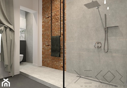projekt łazienki w kamienicy - Średnia z lustrem łazienka z oknem - zdjęcie od Decoria