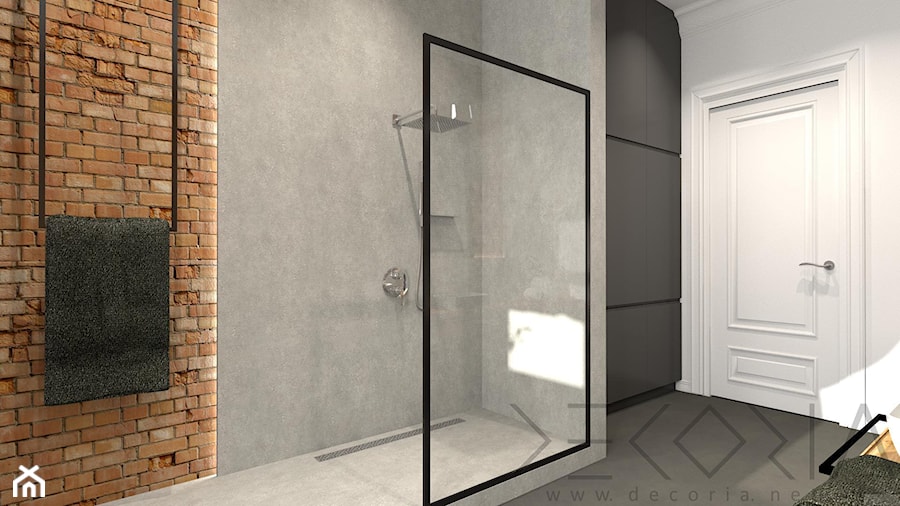 projekt łazienki w kamienicy - Średnia bez okna łazienka - zdjęcie od Decoria