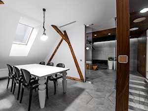 projekt i realizacja wnętrz biurowych - Średnia szara jadalnia jako osobne pomieszczenie - zdjęcie od Decoria