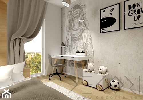 Pokój dziecięcy - Średni biały szary pokój dziecka dla dziecka dla chłopca - zdjęcie od Decoria