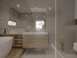 Projekt łazienki z drewnianymi elementami 