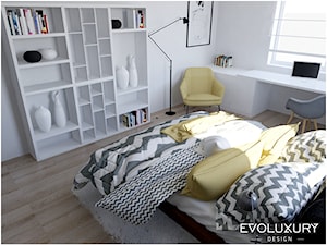 EVOLUXURY - BROADWAY - Średnia biała z biurkiem sypialnia, styl skandynawski - zdjęcie od EVOLUXURY DESIGN ARKADIUSZ JASKOLSKI